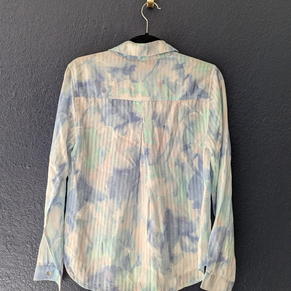 Cloth & Stone NWT multi colored blue blouse Small - Picture 3 of 11